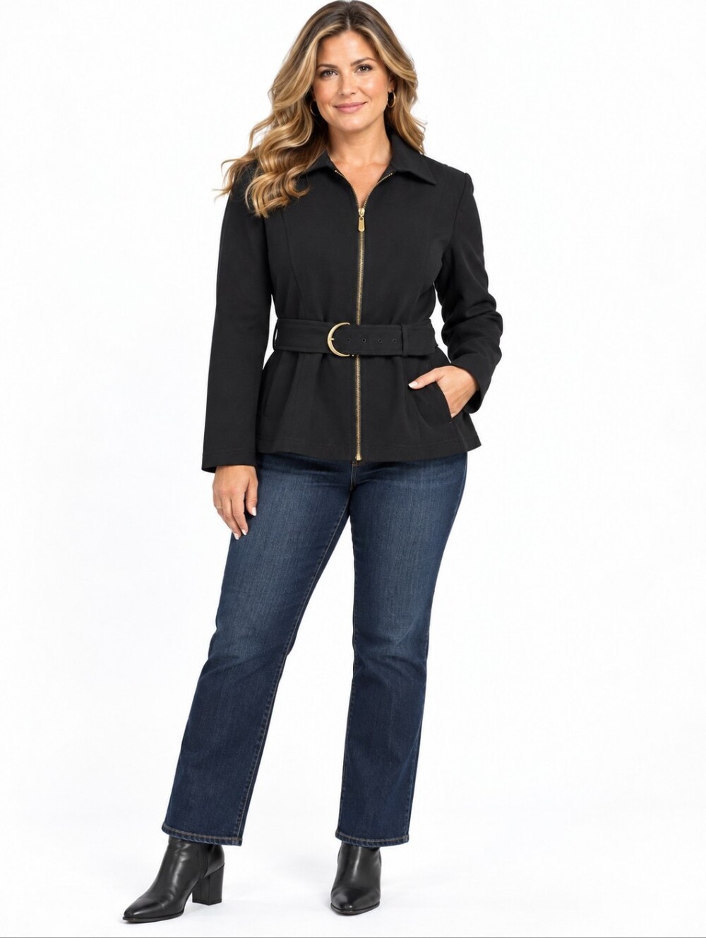 Signature by Larry Levine Black Belted Jacket – Size 12